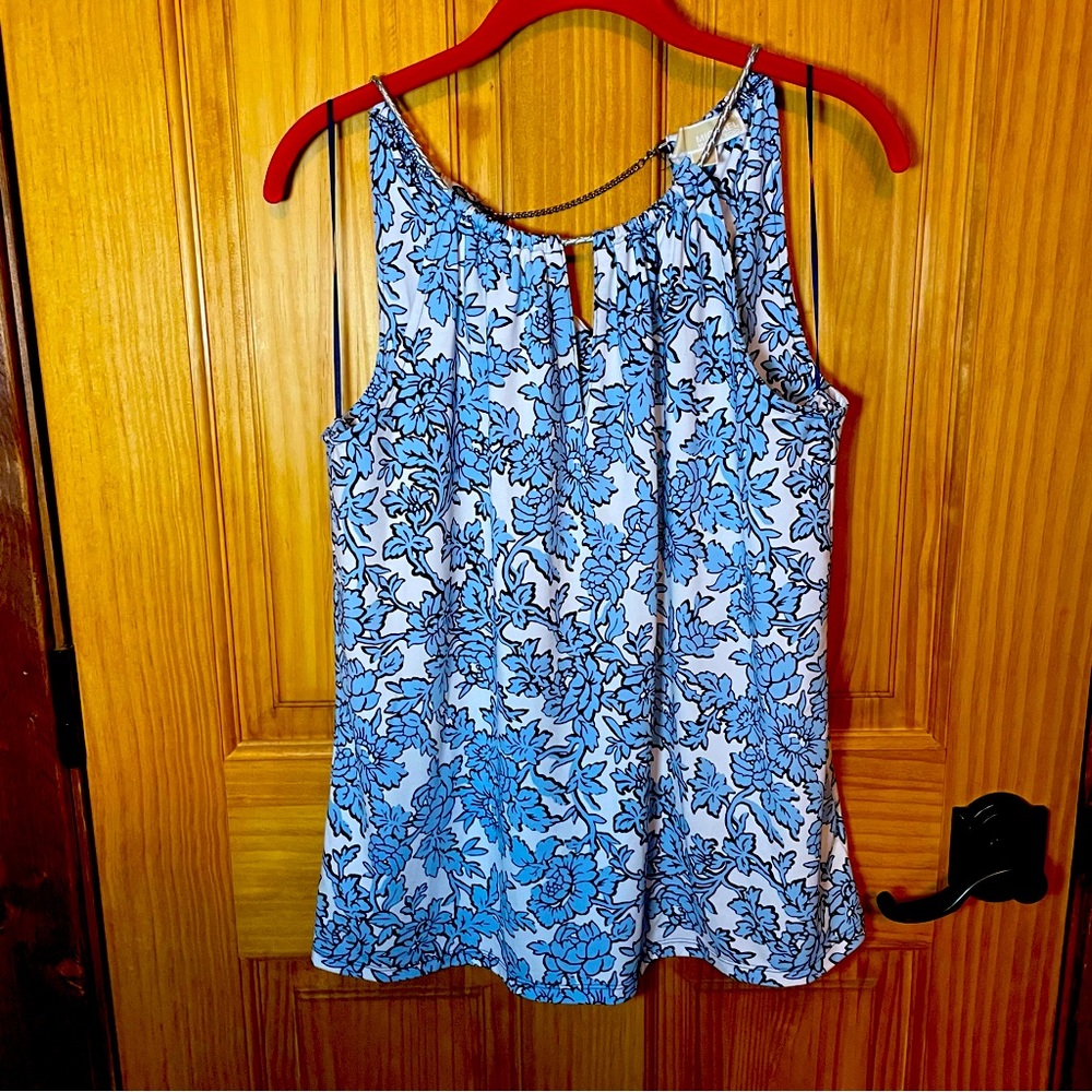 Michael Kors Floral Chain and Rope detail Halter top